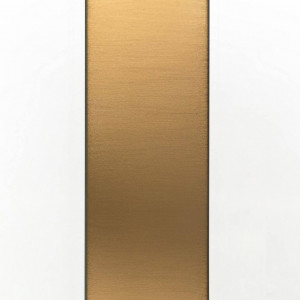 Masuta de cafea Parker, sticla securizata/metal, transparent/alama, 88,9 x 88,9 x 43,2 cm