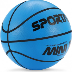 Mini minge de baschet Baby-go, PVC, albastru/negru, 12,7 cm