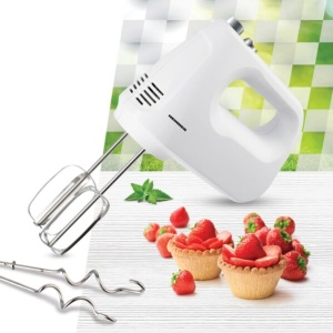Mixer de mana Heinner HM-250WHSL, Putere 250W, 6 viteze + Turbo, Alb