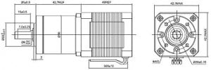 Motor pas cu angrenaj planetar 100:1 NEMA 17 cu viteza mica si cuplu mare STEPPERONLINE, metal/plastic, argintiu/negru - Img 3