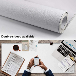 Mousepad Cacoy, piele PU, alb, 40 x 100 cm