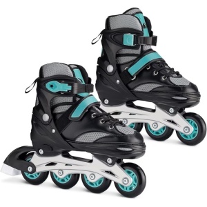 Navaris patine cu role reglabile, 4 roti poliuretan ABEC-7 70mm, marime 35-38, catarama push-lock + velcro, frana interschimbabila, unelte incluse, albastru - Verificat A · Re-Bloom