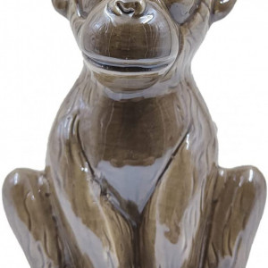Obiect decorativ Casaido, model maimuta, maro inchis, ceramica, 15,4 x 10,2 x 10 cm,
