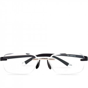 Ochelari de citit GQUEEN, pentru barbati, cu dioprii +1.5, metal/plastic, negru - Img 1