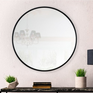 Oglindă de perete Kobe, neagra, 71,12 x 71,12 x 1,90 cm - Img 4