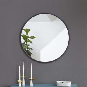 Oglinda de perete, neagra, 94 x 94 x 2,2 cm - Img 3