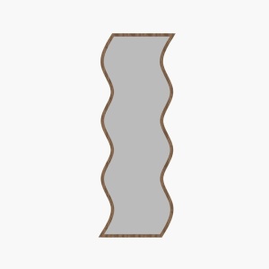 Oglinda decorativa Asir, MDF/sticla, alb/nuc, 40 x 120 x 2,2 cm