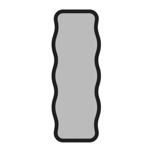 Oglinda decorativa Re-Bloom, MDF, negru, 50 x 160 x 2,2 cm