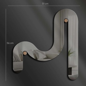 Oglinda decorativa Re-Bloom, plexiglas/EVA, gri fumuriu, 51 x 56 cm - Img 2