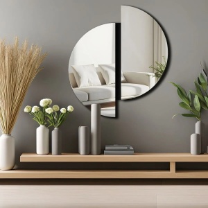 Oglinda decorativa Wallxpert, plexiglas 1mm/EVA 10mm, 44x50 cm, montare banda dubla, argintiu - Verificat A · Re-Bloom - Img 2