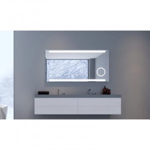 Oglinda pentru baie Cociani, LED, sticla/aluminiu, 60 x 120 cm - Img 2