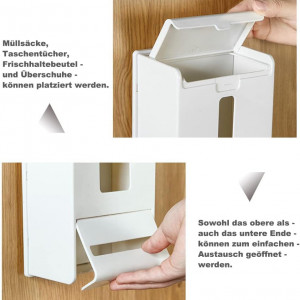 Organizator saci gunoi Sinzau, plastic, gri, 30 x 13 x 8 cm 