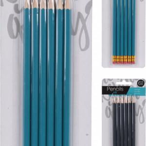 Pachet birotica set de 12 creioane HB si trusa de geometrie, 7 piese - Img 2
