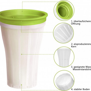 Pahar pentru bauturi cu gheata Duufun, silicon, alb/verde, 150 ml, 14,5 x 9,8 cm - Img 5