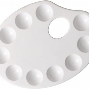 Paleta pentru vopsea HEIGOO, plastic, alb, 22,4 x 16,9 cm - Img 1