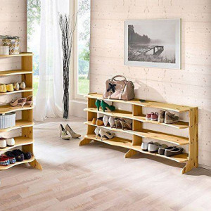 Pantofar Twist Home Affaire, lemn masiv, natur, 132 x 30 x 58 cm - Img 7
