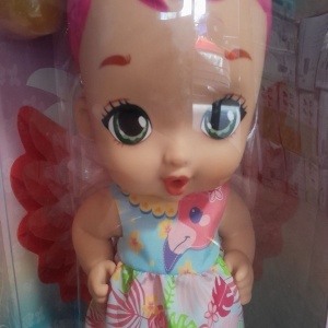 Papusa, Mattel, My Garden Baby Flamingo, Multicolor, Resigilat, Grad A - Img 4