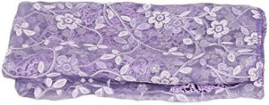 Patura cu dantela pentru bebelusi Matissa, textil, violet, 138 x 70 x 70 cm - Img 1