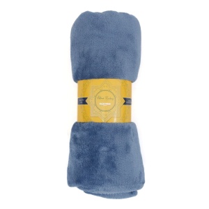 Patura Ella Home, calduroasa si moale, Poliester, Albastru, 170x130cm