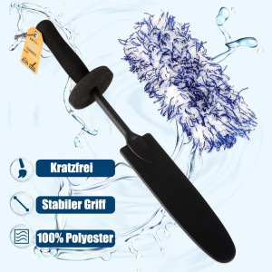 Perie pentru curatarea jantelor GAsupply, microfibra/plastic, albastru/alb/negru, 42 x 9,5 cm