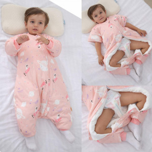 Pijama pentru copii Mosebears, roz, bumbac, M, 18-36 luni - Img 4
