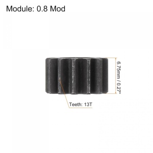 Pinion Sourcing Map, fonta, negru, 11,6 x 6,76 mm