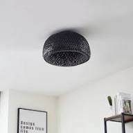 Plafoniera Linbdby Eksil, din ratan sintetic negru, soclu E27 , diametru 46.5cm, LINDBY - Img 2