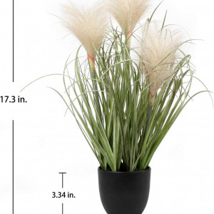 Planta artificiala Briful, matase/plastic, verde/negru, 43,9 cm - Img 3