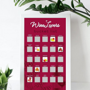 Poster razuibil pentru vinuri WineLovers, hartie, multicolor, 34 x 1 x 60 cm
