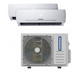 Produs Resigilat Aparat de aer conditionat MULTI SPLIT HEINNER HACMS-HS181212WH++, 18000BTU (2 x 12000 BTU), Clasa energetica: racire A++/incalzire A+, functii: mentinere temperatura 8 grade, Ifeel, Sleep, Smart, Economy, Dimmer, temporizator 24h, auto re