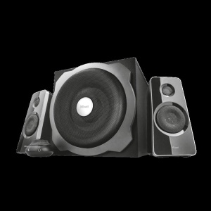 Produs Resigilat Boxe Trust Tytan 2.1, lungime cablu audio 175 cm, intrare audio 3.5 mm, frecventa raspuns 20 Hz, 20.000 Hz, putere maxiam RMS 120 W, impendanta 4 Ohm, negru