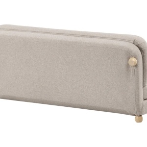 Produs Resigilat Canapea extensibila 2 locuri Re-Bloom Esbjerg, textil/stejar/fier, 133x78x61 cm, mecanism clic-clic, spuma 26cm, 120 kg/persoana, bej - Verificat A - Img 4