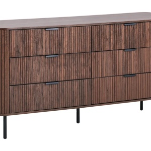 Produs Resigilat Comoda Re-Bloom Bradley, 6 sertare, MDF/fier, 153x47x81 cm, 20 kg, maro inchis - Verificat A