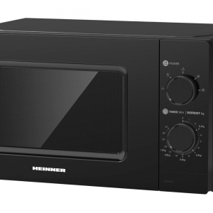 Produs Resigilat CUPTOR CU MICROUNDE HEINNER HMW-MD20MBK, CAPACITATE 20L, CONTROL MECANIC, PUTERE CUPTOR 700W, 5 TREPTE DE PUTERE, TIMER, TIMP MAXIM DE GATIRE 35 MIN, FUNCTIE DECONGELARE, DIAMETRU PLATOU ROTATIV 255MM, DIMENSIUNI ( LXAXI): 44X33.6X25.9 CM