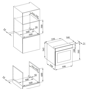 Produs Resigilat CUPTOR INCORPORABIL HEINNER HBO-S568LDTGC-BK, MULTIFINCTIONAL, 56L, 7 FUNCTII, CLASA ENERGETICA A, TIMER DIGITAL, DISPLAY TOUCH+BUTOANE, GRILL, GATIRE ASISTATA DE VENTILATIE, ILUMINARE, GEAM DUBLU DETASABIL, GRATAR SARMA, TAVA - Img 3