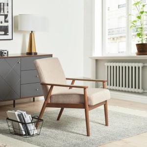Produs Resigilat Fotoliu Re-Bloom Esrum, textil/MDF/cauciuc, 62x80x79 cm, spuma, 110 kg, maro inchis/bej - Verificat A - Img 2