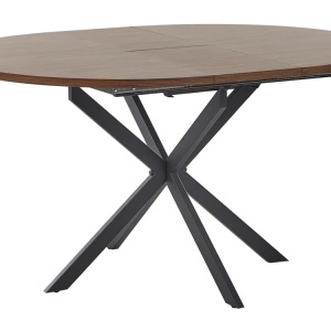Produs Resigilat Masa extensibila Re-Bloom Friona, MDF/fier, 110-140x110x75 cm, 6 persoane, maro inchis/negru - Verificat A - Img 1