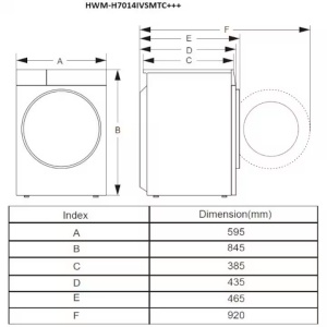 Produs Resigilat MASINA DE SPALAT RUFE SLIM HEINNER HWM-H7014IVSMTC+++, CAPACITATE 7KG, VITEZA DE CENTRIFUGARE 1400RPM, CLASA ENERGETICA C, MOTOR INVERTER, 15 PROGRAME, DISPLAY LED, PROGRAM RAPID 15 MIN, PROGRAM ALLERGY STEAM, PROGRAM BABY STEAM CARE, FUN - Img 4