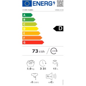 Produs Resigilat MASINA DE SPALAT RUFE VISION CLEAN VMS81415D, CAPACITATE 8KG, VITEZA DE CENTRIFUGARE 1400RPM, CLASA ENERGETICA D, 15 PROGRAME, DISPLAY DIGITAL, PROGRAM RAPID 15 MIN, PROGRAM SCURT 60 MIN, PROGRAM ALLERGY SAFE - Img 2