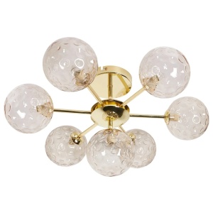 Produs Resigilat Plafoniera Re-Bloom Anadyr, sticla/metal, 52x52x28 cm, 7 lumini G9 max 25W, 230V, bec neinclus, auriu - Verificat A - Img 5