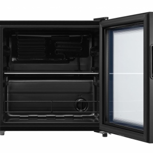 Produs Resigilat Racitor de bauturi Heinner HBC-M44BKE, clasa energetica: E, capacitate totala: 44L, capacitate incarcare: 48 doze (355 ml), control mecanic cu termostat ajustabil, 1 raft din sticla, usa reversibila, dimensiuni (WxDxH): 47 x 44 x 49.5 cm, - Img 2