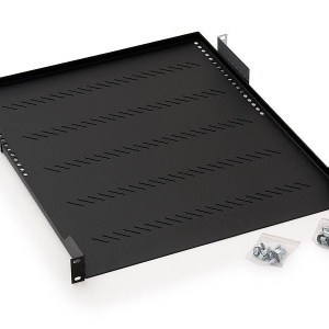 Produs Resigilat Raft fix perforat Triton 19" 1U/950 capacitate incarcare 40kg, negru