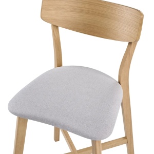 Produs Resigilat Set 2 scaune de bar Re-Bloom Hope, lemn cauciuc/textil, 49x54x93 cm, 110 kg, natur/gri - Verificat A - Img 4