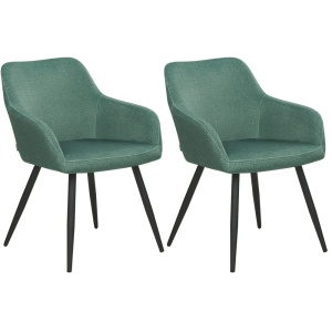 Produs Resigilat Set 2 scaune de masa Re-Bloom Casmalia, catifea, 60x66x80 cm, sezut 50x36 cm, 150 kg, verde inchis/negru - Verificat A