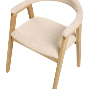Produs Resigilat Set 2 scaune de masa Re-Bloom Oneco, lemn cauciuc/MDF/textil, 56x62x72 cm, 100 kg, natur/bej - Verificat A - Img 4
