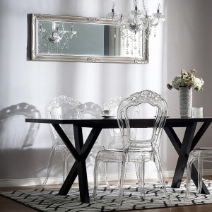 Produs Resigilat Set 2 scaune Re-Bloom Vermont, policarbonat, 52x52x98 cm, 150 kg, transparent - Verificat A - Img 2