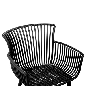 Produs Resigilat Set 4 scaune de gradina Re-Bloom Pesaro, polipropilena, 58x45x84 cm, 150 kg, negru - Verificat A - Img 4