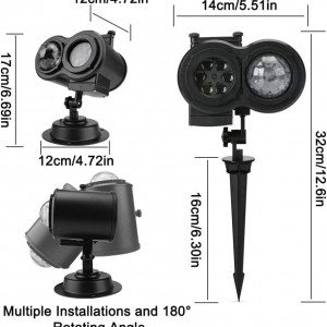Proiector cu 2 capete K-Bright, LED, ABS, negru, 14 x 32 cm - Img 4