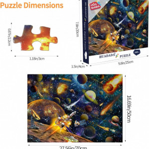 Puzzle de 1000 piese Huadada, model Sistemul Solar, carton, multicolor, 50 x 70 cm - Img 6
