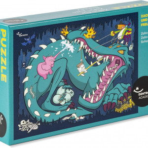 Puzzle pentru copii DENTROPIA, model dragon, plastic, multicolor, 70 piese, 18,3 x 11,5 cm